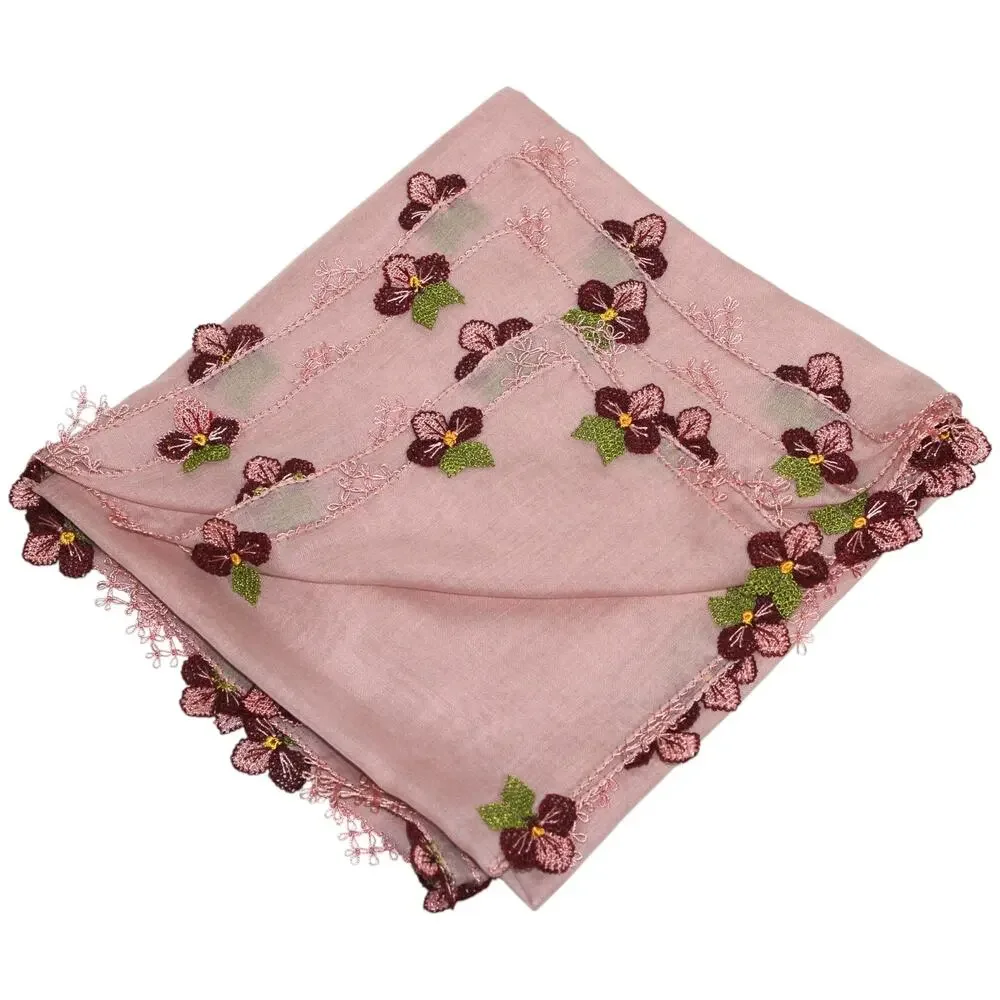 Tulbent Scarf Handmade Crochet Detailing NWOT